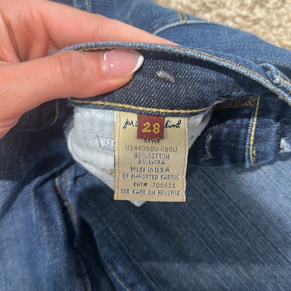 7 For All Mankind Blue Straight Leg Jeans - Picture 4 of 4